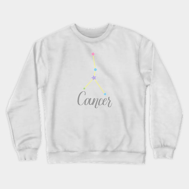 Cancer Zodiac Constellation in Pastels Crewneck Sweatshirt by Kelly Gigi